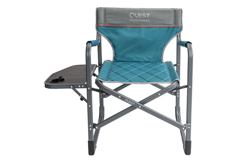 Quest Head Honcho 84cm Aluminium Directors Chair w Armrests Camping Picnic Blue
