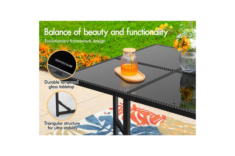 ALFORDSON Outdoor Dining Set 9 PCS Table Chairs Patio Lounge Wicker Furniture