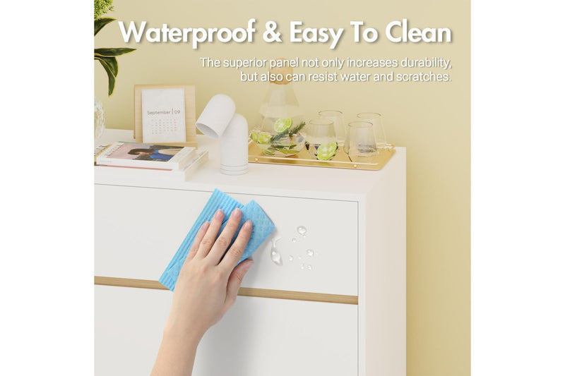 Advwin 3 Chest Of Drawers Lowboy Dresser Wooden Storage Cabinet White