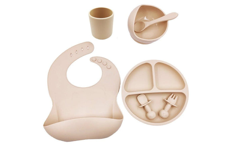 Easy Clean Silicone Baby Bib Cutlery Set Bowl Plate Baby Bibs & Burp Cloths
