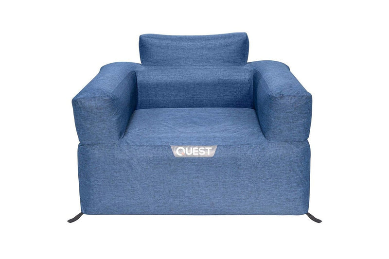 Quest Outdoors 100x80cm Air Inflatable Sofa 1 Camping Picnic Furniture Blue
