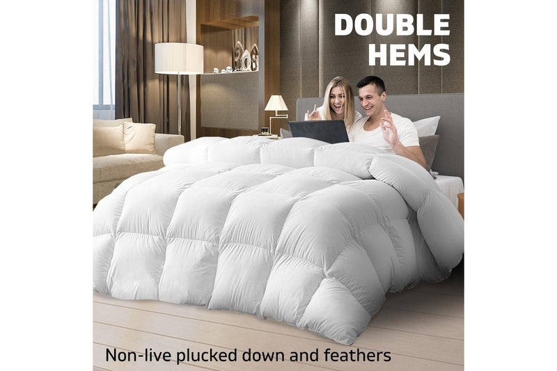 King Size Bedding Goose Down Feather Quilt Doona Duvet 700GSM Winter White