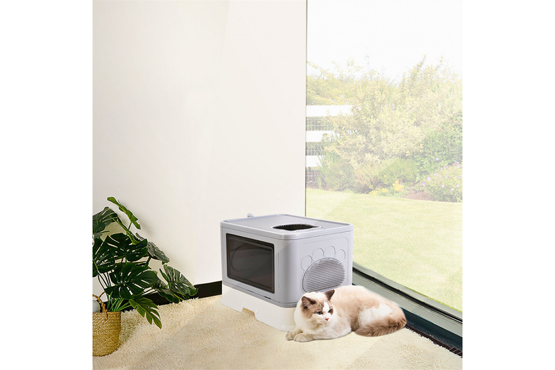Hansona Cat Litter Box Enclosure with Portable Scoop Drawer