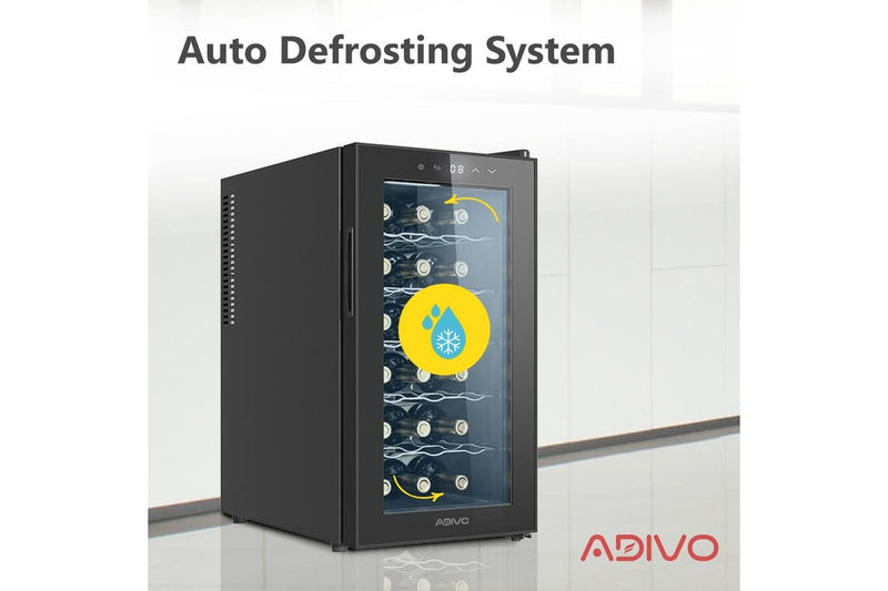 ADIVO Wine Cooler Fridge Compressor Cellar Chiller Temperature Control 18 Bottles
