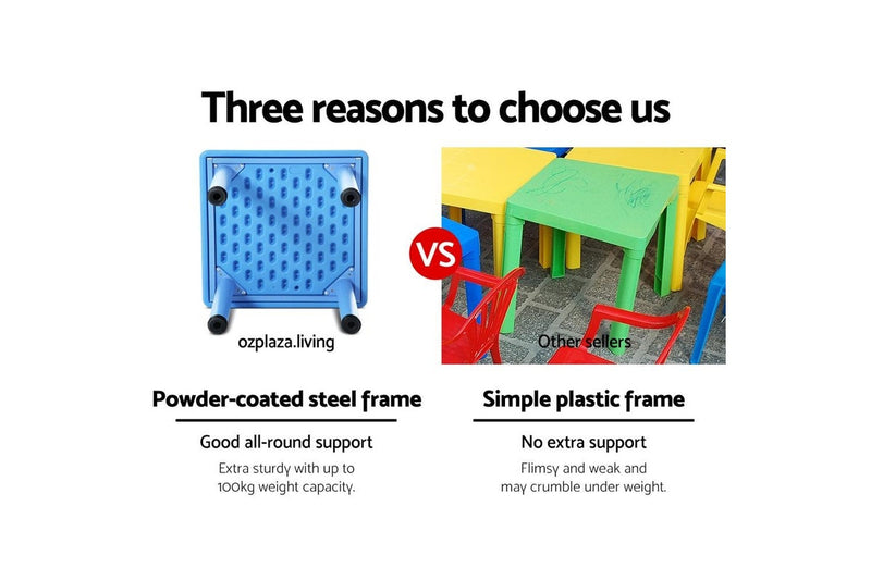 Keezi Kids Table Plastic Square Activity Study Desk 60X60CM