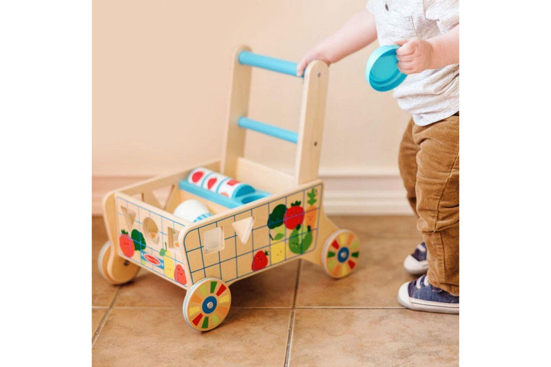 Melissa & Doug: Wooden Shape Sorting Grocery Cart