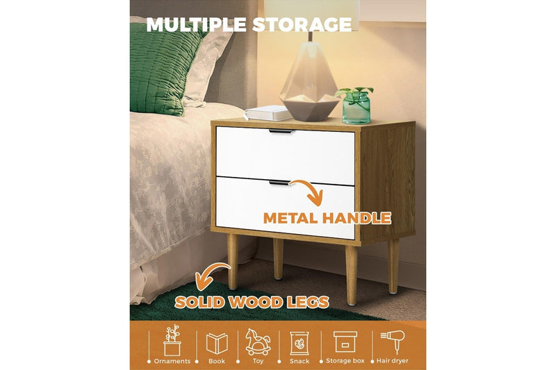 Oikiture Bedside Tables Set of 2 Side Table