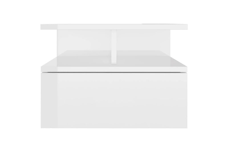 Floating Nightstands 2 Pcs High Gloss White 40X31x27 Cm Engineered Wood Bedside Tables