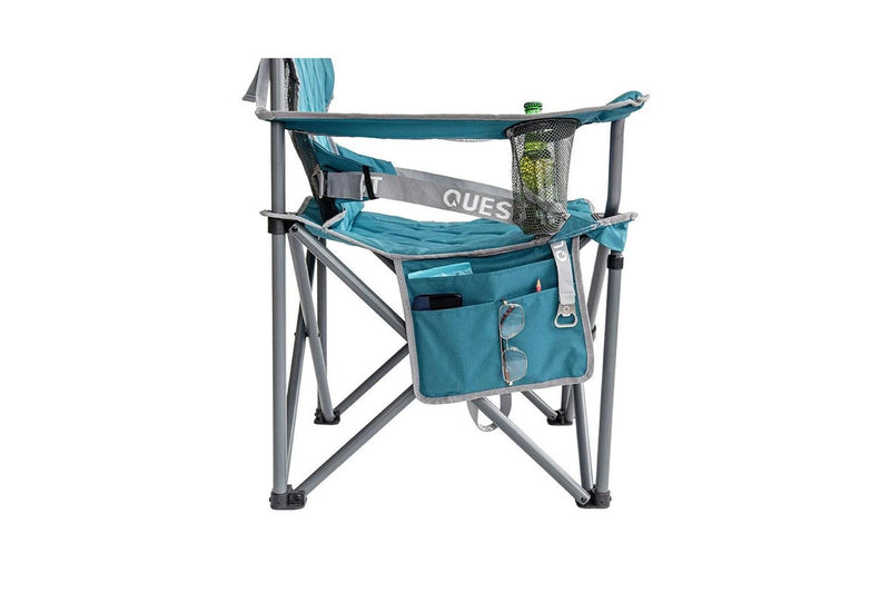 Quest Big Easy 101cm Aluminium Camp Chair w Armrests Outdoor Camping Picnic Blue
