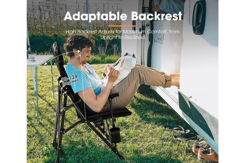 San Hima Folding Camping Chair Outdoor Portable Thick Padding With Storage Bag