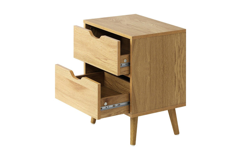 Oikiture 2 X Bedside Tables Bedroom Furniture Wooden