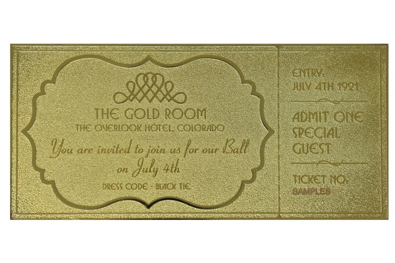 The Shining: Overlook Hotel Ball - 24k Gold Plated Ticket