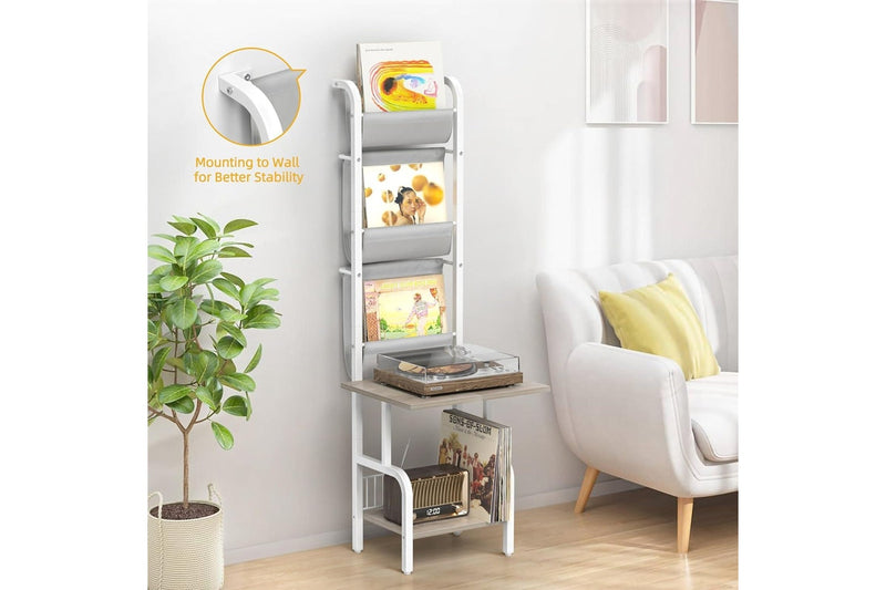Vinyl Record Storage Stand - Holds up to 200 Albums - Turntable Cabinet Organizer
