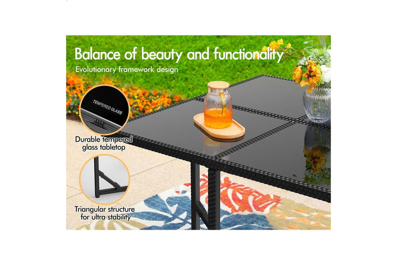 ALFORDSON Outdoor Dining Set 11 PCS Table Chairs Patio Lounge Wicker Furniture