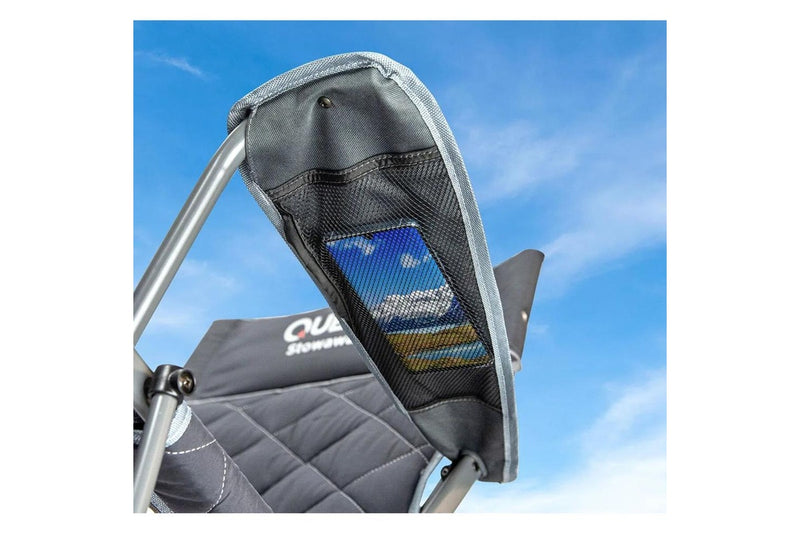 Quest Stowaway 89cm Steel Camp Chair w Armrests Outdoor Camping Picnic Grey