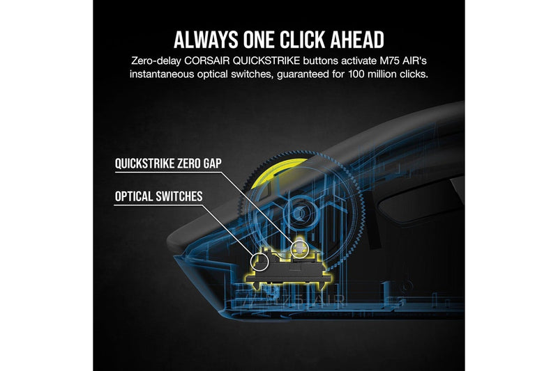 Corsair M75 AIR Wireless Ultra-Lightweight Gaming Mouse (Black)