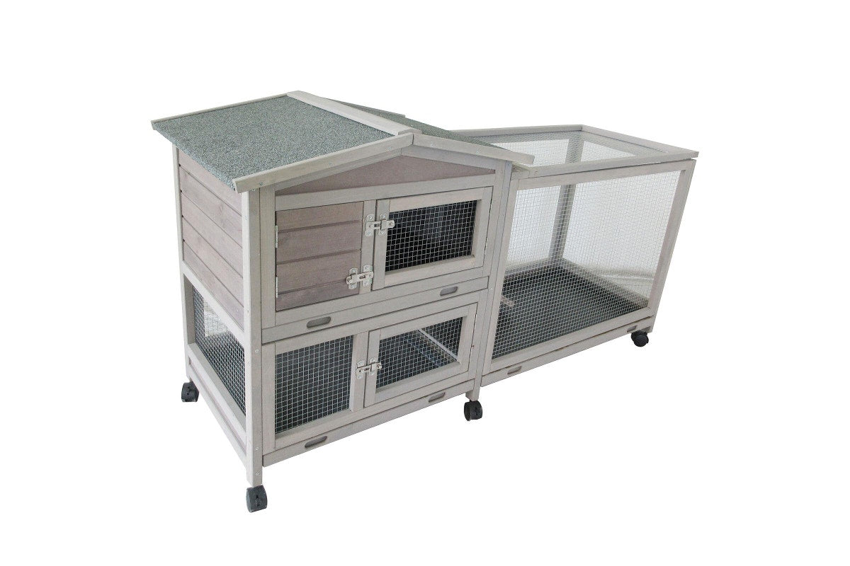 Flyline Bunny House Rabbit Hutch Guinea Pig Cage on Wheels