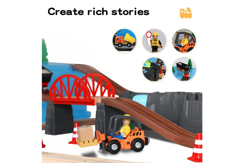 Bopeep Toy Train Set Track DIY Wooden Thomas Miniature Magnetic Trains Xmas Gift