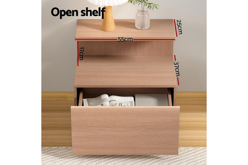 Artiss Bedside Table 1 Drawer - Pine