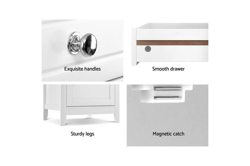 Artiss Bedside Tables Side Table Drawers Nightstand White