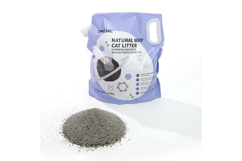 Zodiac Natural Way 4.5kg Superfine Bentonite w Activated Charcoal Cat Litter