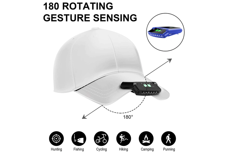 Usb Charging Induction Cap Light Waterproof Headlight Night Bule Head Torches