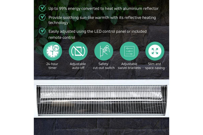 Electric Infrared Patio Heater Radiant Strip Indoor Outdoor Heaters Remote 1500W