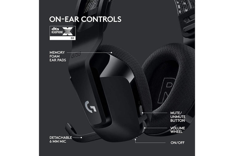 Logitech G733 LIGHTSPEED Wireless RGB Gaming Headset - Black