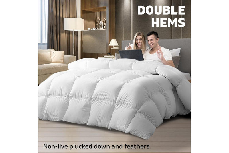 Super King Size Bedding Goose Down Feather Quilt Doona Duvet Winter 500GSM White