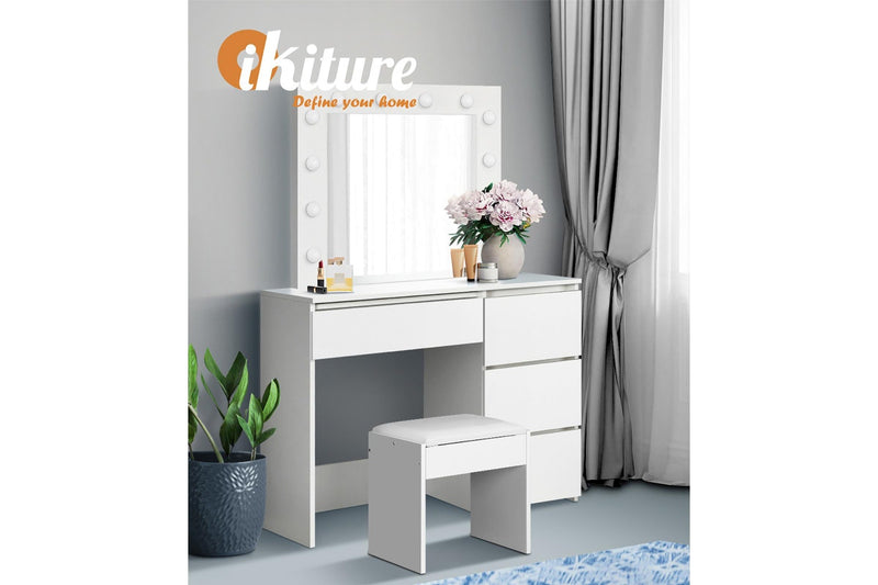 Oikiture Dressing Table Stool Set(White)