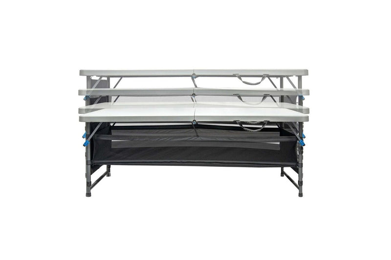 Quest Outdoors 153x65cm Camp Table 5 Camping Furniture w Storage Organiser