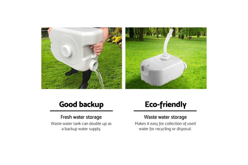 Weisshorn Camping Basin Portable Hand Wash Sink Stand 43L Capacity