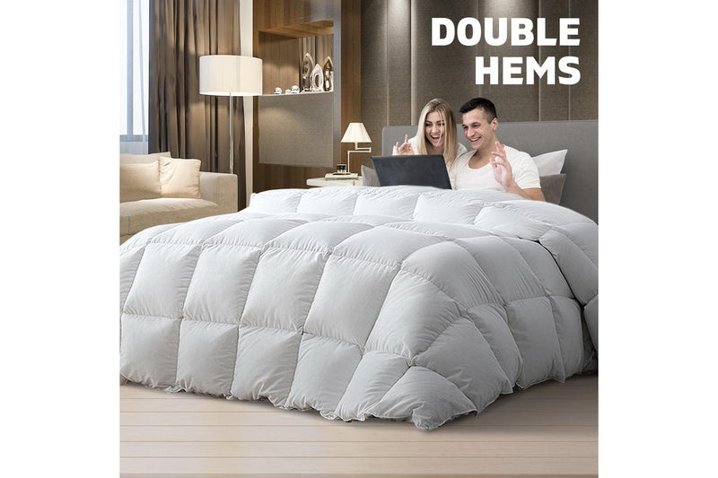 Queen Size Bedding Duck Down Feather Quilt Doona Duvet Winter 500GSM White