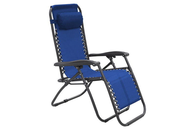 Wallaroo Gravity Reclining Deck Lounge Sun Beach Chair Outdoor Folding Camping Grey Camping Chairs