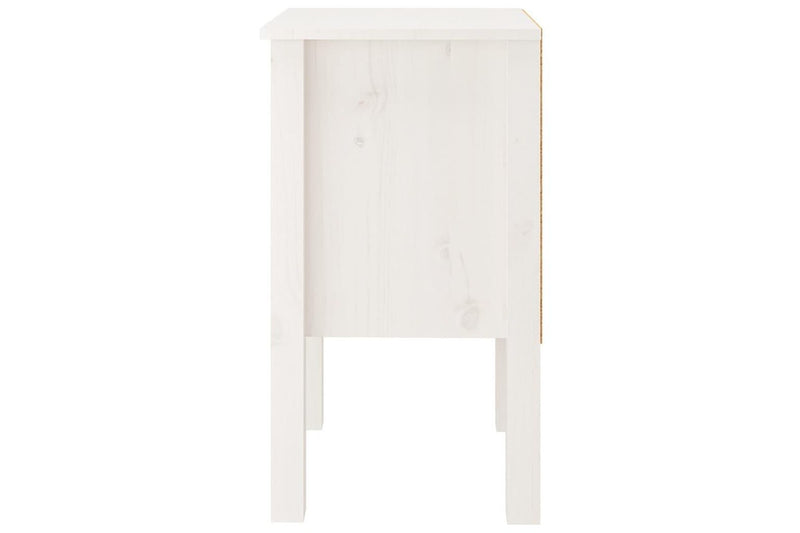 Bedside Cabinet White 40X35x61.5 Cm Solid Wood Pine Bedside Tables