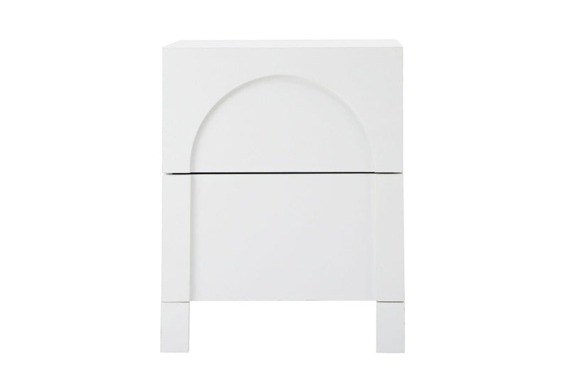 Oikiture Bedside Table 2 Drawers White