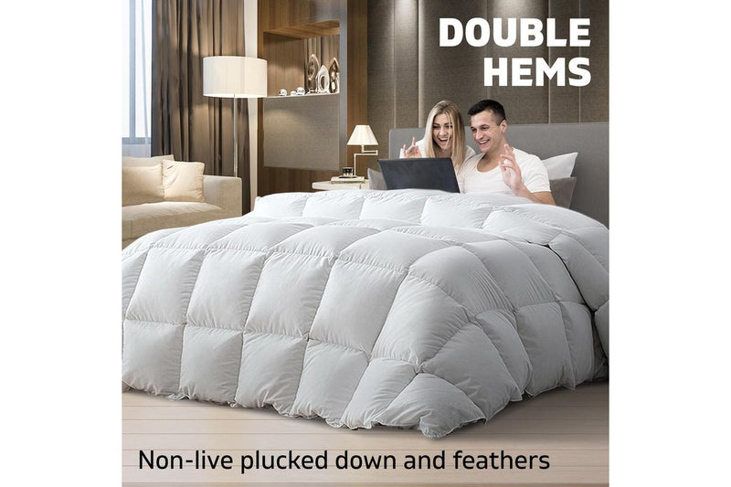 Super King Size Bedding Duck Down Feather Quilt Doona Duvet Blanket 700GSM White