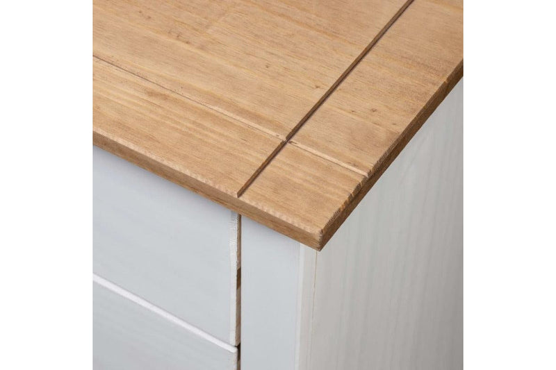 Bedside Cabinet White 46X40x57 Cm Pinewood Panama Range Bedside Tables