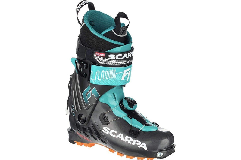 Scarpa Womens F1 Alpine Touring Ski Boots Skiing Snow - Anthacite/Lagoon - 5
