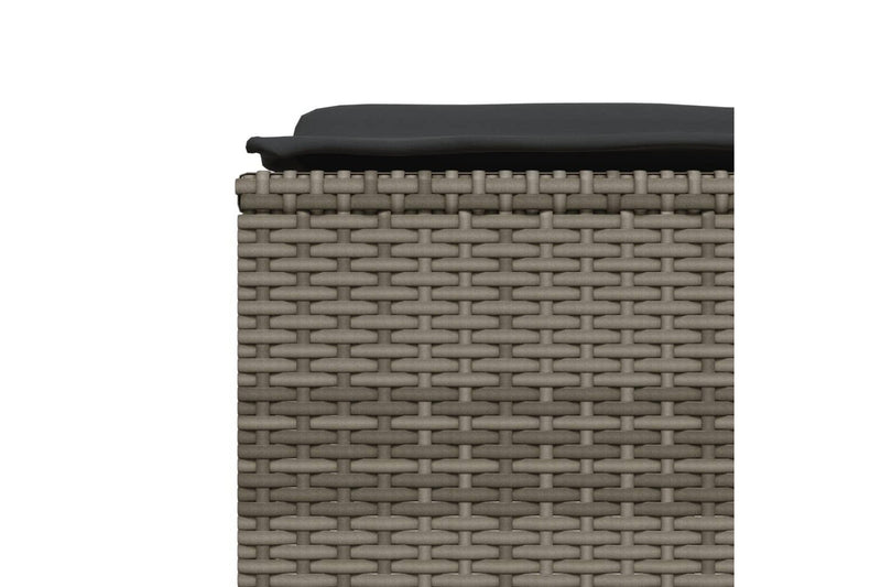 Garden Stools with Cushions 4 pcs Grey Poly Rattan vidaXL