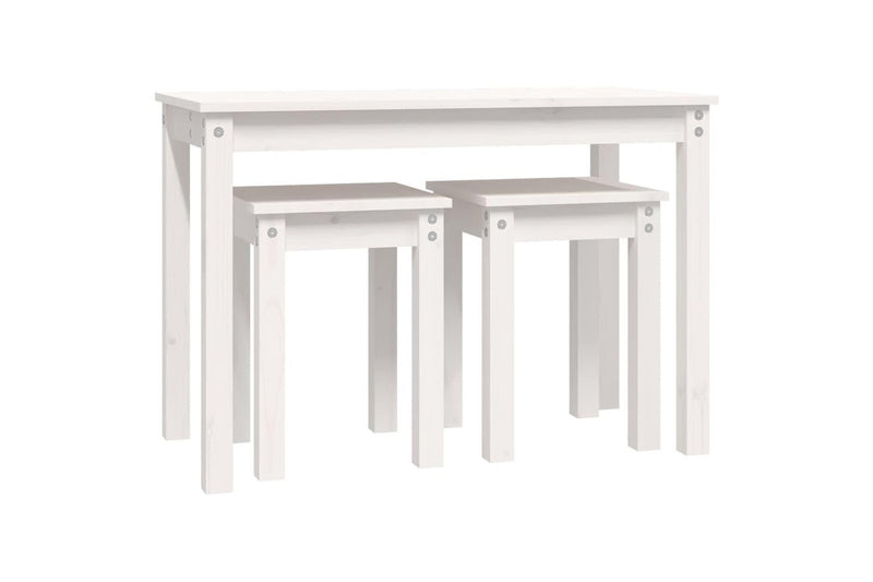Nesting Tables 3 pcs White Solid Wood Pine vidaXL