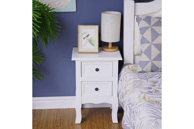 French Bedside Table Nightstand White Set Of 2 Bedside Tables