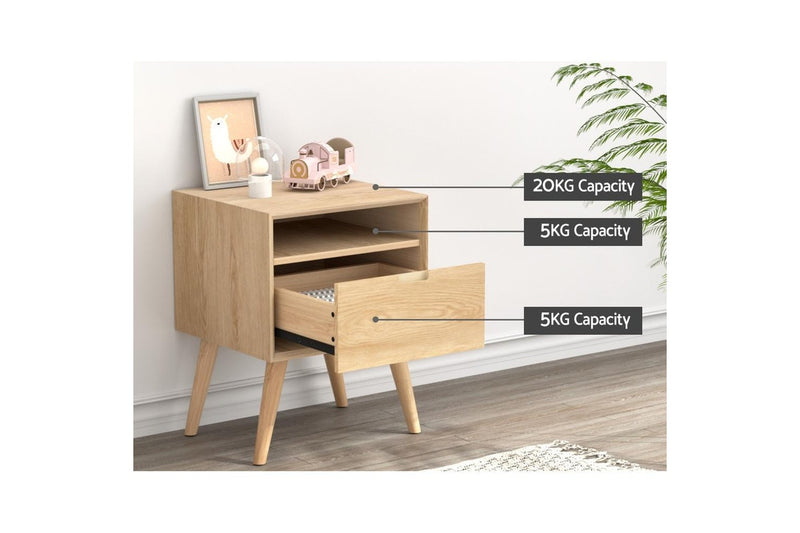 Artiss Bedside Table Side End Table Shelf Drawers Nightstand Bedroom Storage