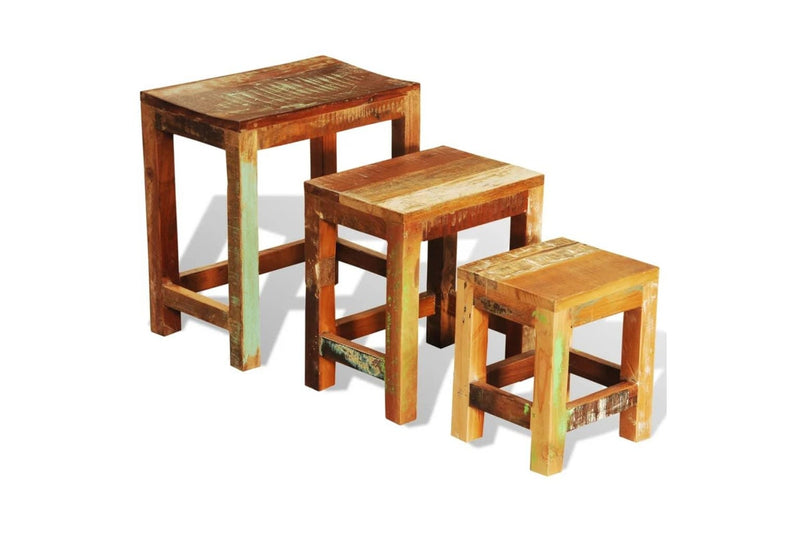 Nesting Table Set 3 Pieces Vintage Reclaimed Wood vidaXL