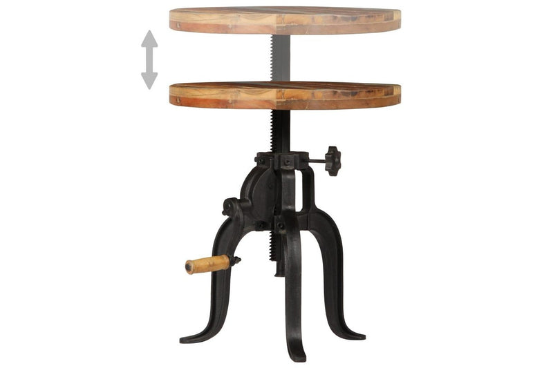 Side Table 45x(45-62) cm Solid Reclaimed Wood and Cast Iron vidaXL