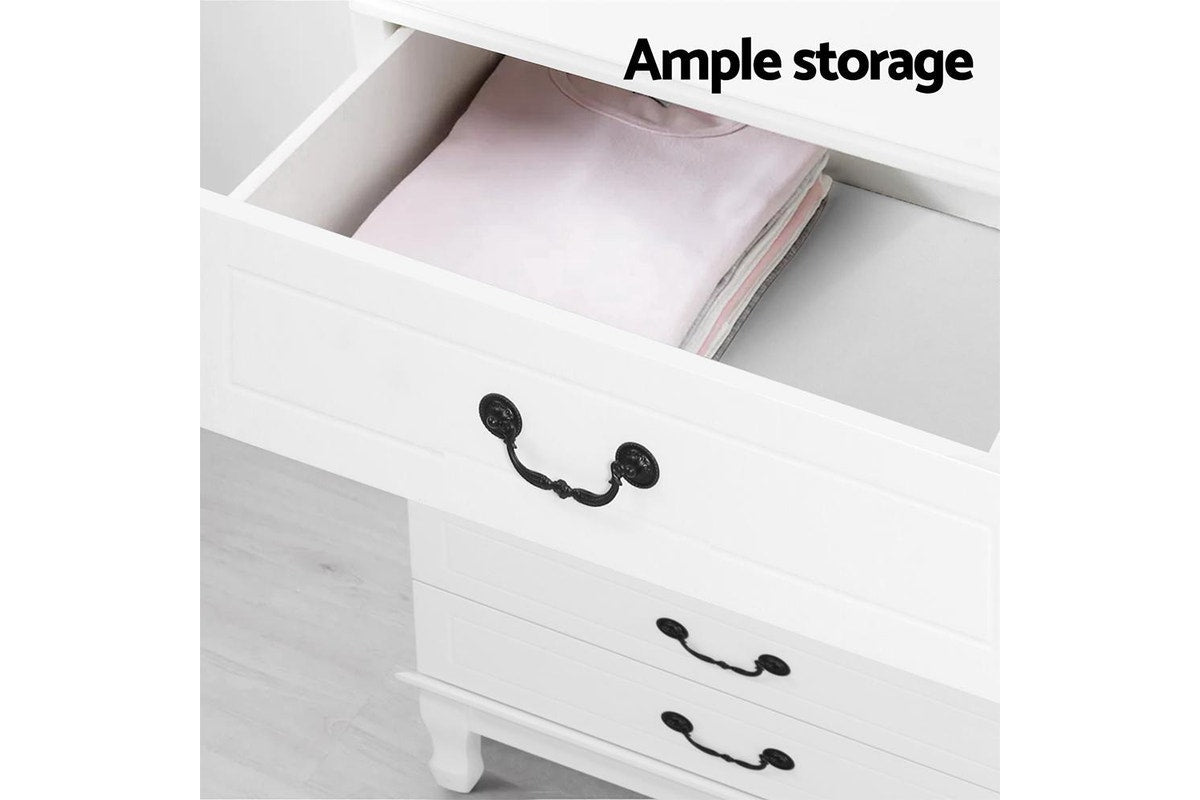 Chest of Drawers Dresser Table Lowboy Storage Cabinet White KUBI Bedroom