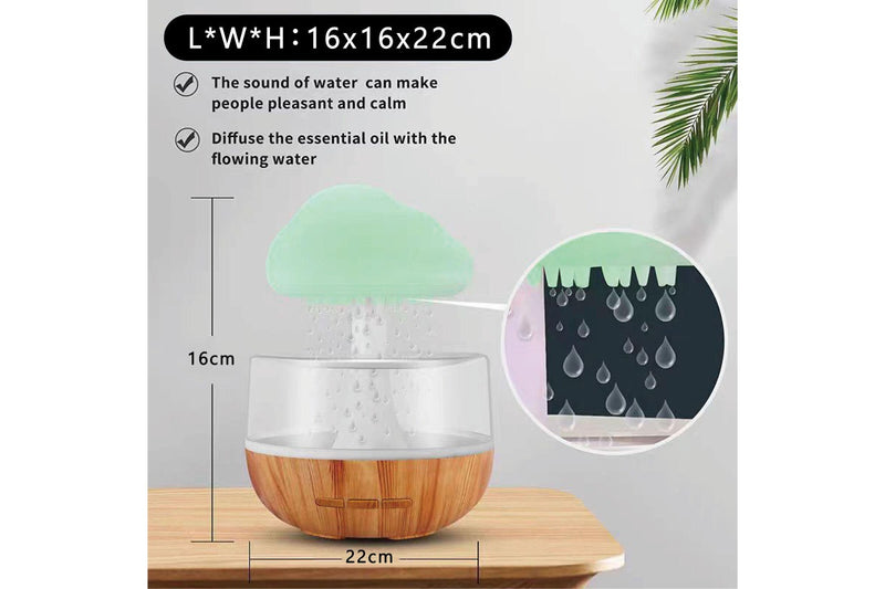 Ozstock USB Rechargeable Raincloud Humidifier with LED Lights and Rain Sound