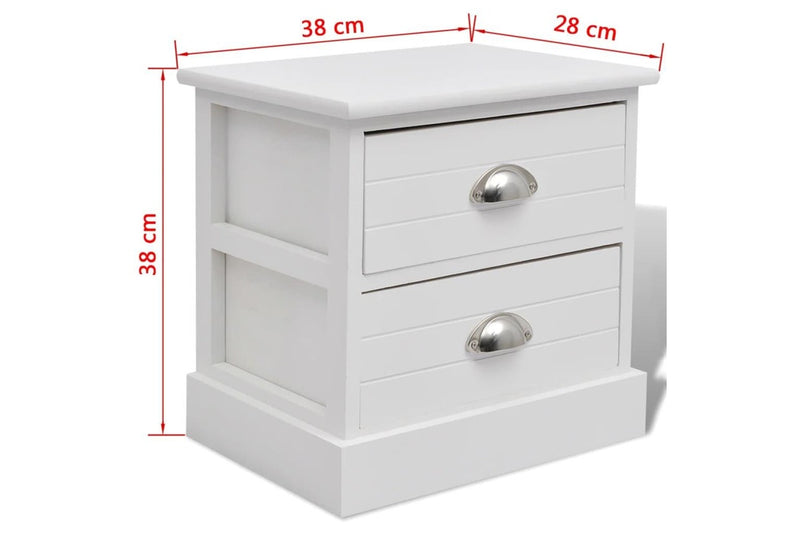 French Bedside Cabinets 2 Pcs White Bedside Tables