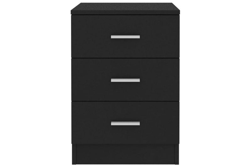 Bedside Cabinets 2 Pcs Black 38X35x56 Cm Engineered Wood Bedside Tables