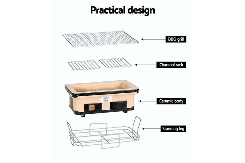 Grillz BBQ Grill Tabletop Charcoal Smoker